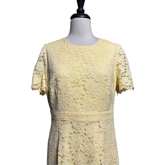 Rachel Parcell NWT Yellow Short Sleeve Lace Dress Size Large Nordstrom - Picture 2 of 5